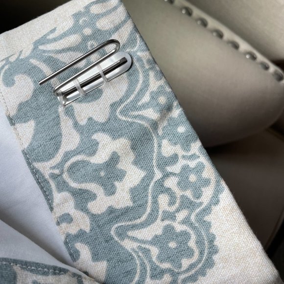 COPY - Pottery Barn Drapes Cream and Blue Blackout 50X108in - Picture 6 of 8